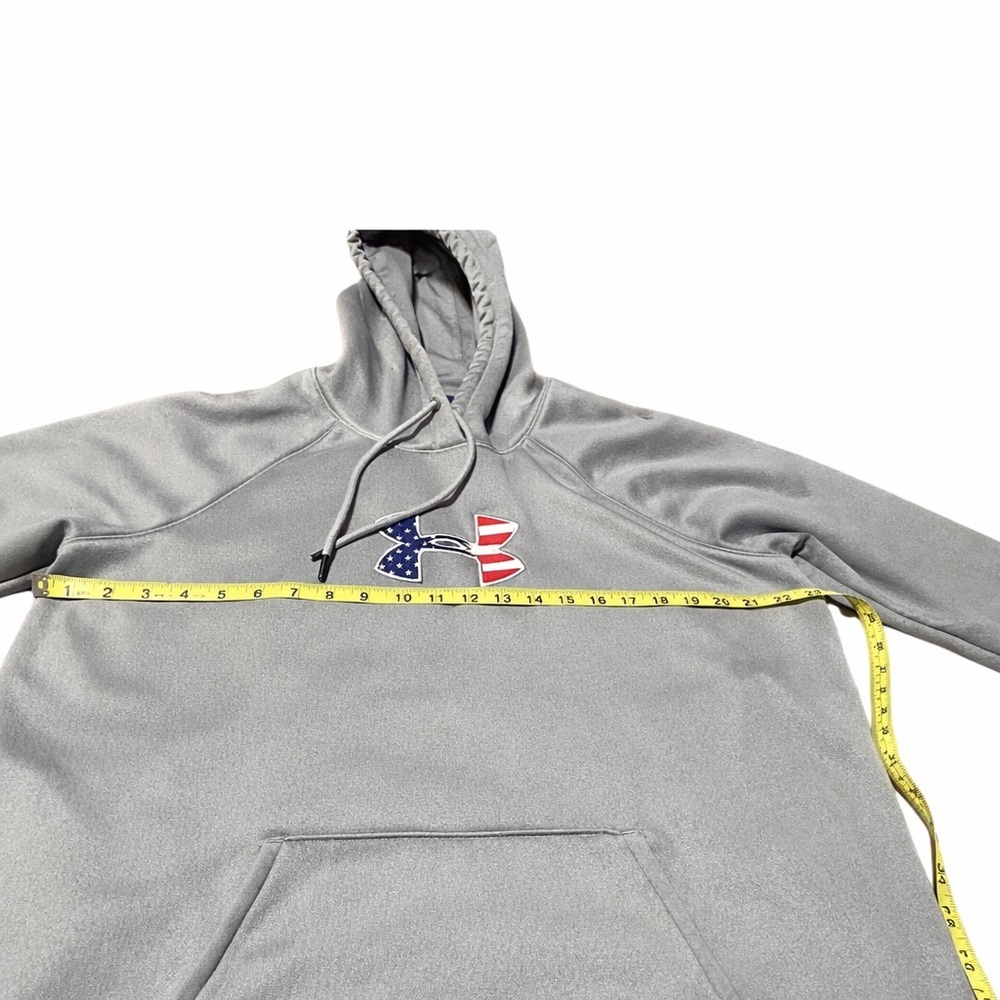 Under Armour Gray USA Flag Logo Hoodie Large - Picture 6 of 15